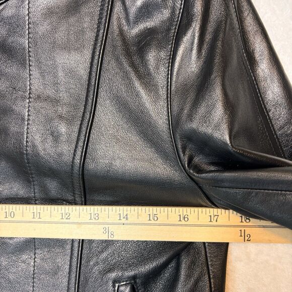 Wilson Leather Jacket Women's Small Black Leather Full Zip Pockets - Picture 12 of 16